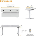 VersaDesk PowerLift Split-Level 48"W Electric Rectangular Adjustable Standing Desk, Black/White (PL2SD4830-WB)