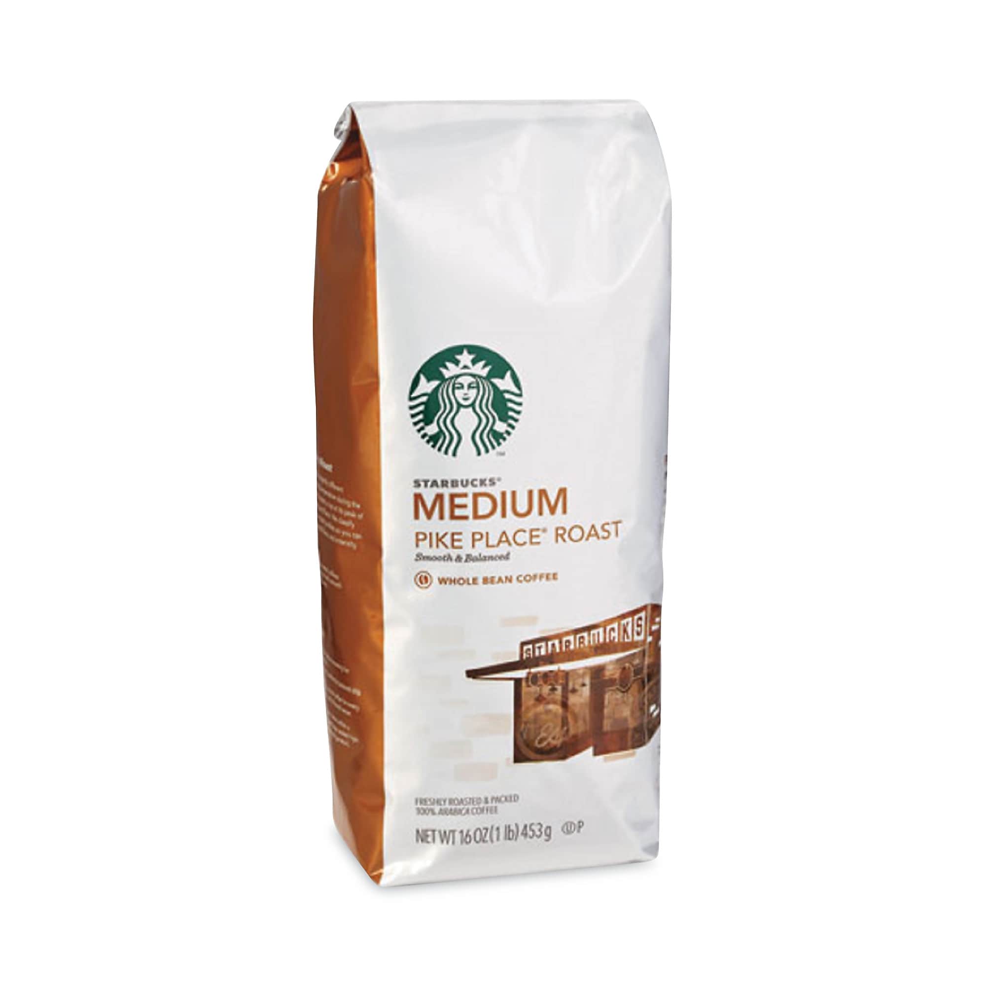 Starbucks Pike Place Beans Coffee, Medium Roast,16 oz., 6/Carton (SBK11017854CT)