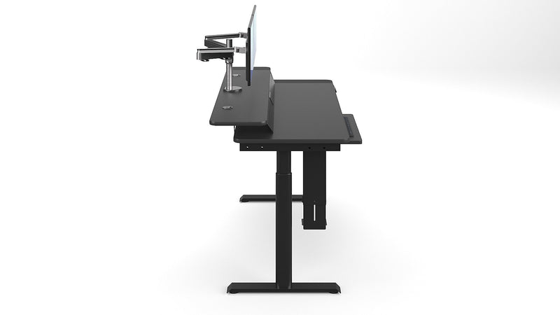 VersaDesk PowerLift Split-Level 60"W Electric Rectangular Adjustable Standing Desk, Black (PL2SD6030-BB)