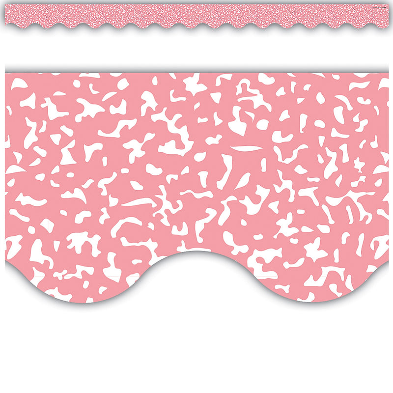 Teacher Created Resources Border Trim, 2.19" x 2.92', Composition Pink Scalloped, 12/Pack, 6 Packs/Bundle (TCR9316-6)