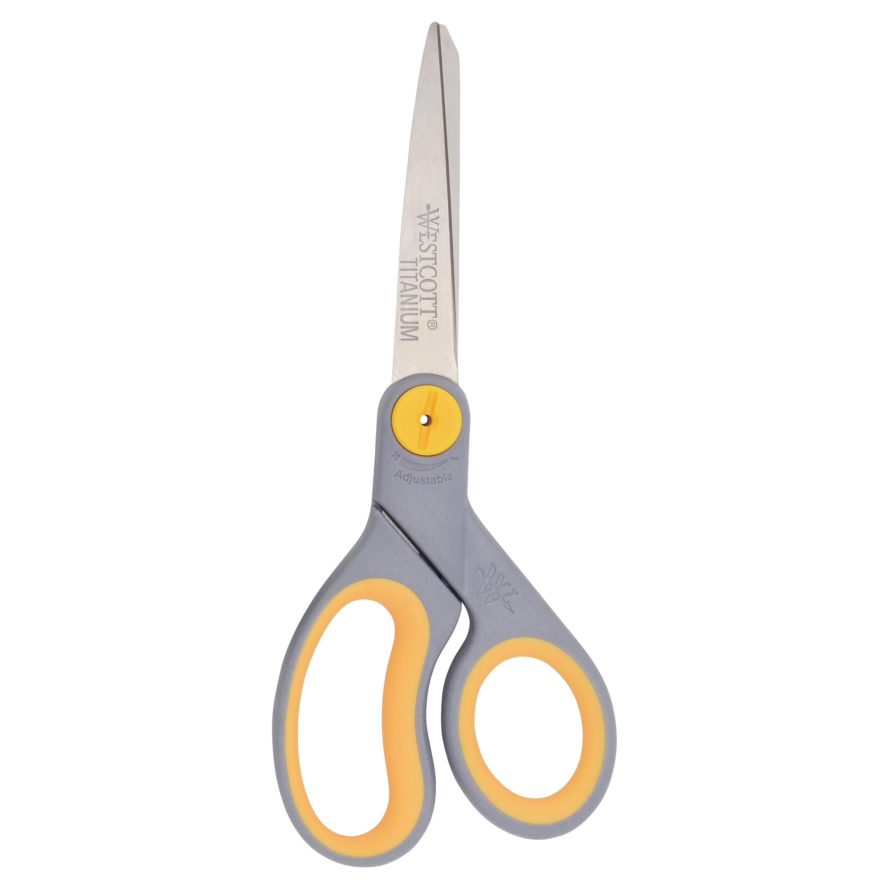 Westcott Titanium Bonded 8" Titanium Heavy Duty General Purpose Scissor, Pointed Tip, Gray/Yellow (13529)