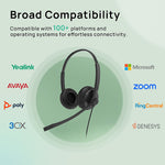 YeaLink UH34 Noise Canceling Stereo On-Ear Headset, UC Certified (1308044)