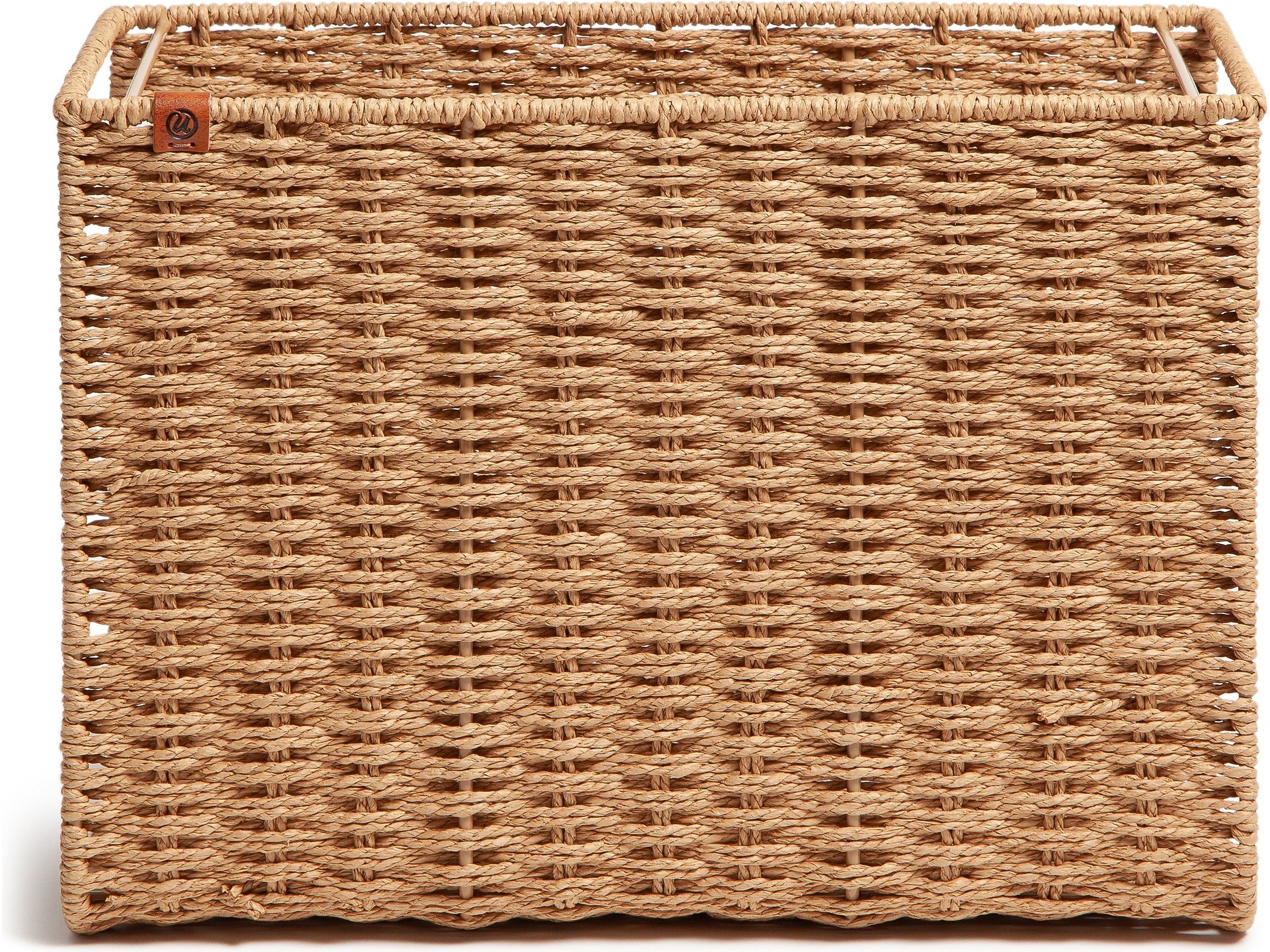 U Brands Woven Paper Rope File Basket, Brown (6084U00-01)