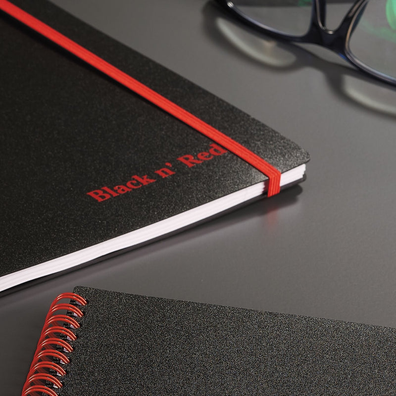 Black N' Red 1-Subject Professional Notebooks, 8.5" x 11", Wide Ruled, 70 Sheets, Black (K66652)