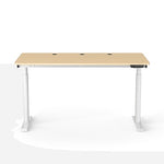 VersaDesk PowerLift 60"W Electric Rectangular Adjustable Standing Desk, Maple/White (PLSDR6030-WM-APP )