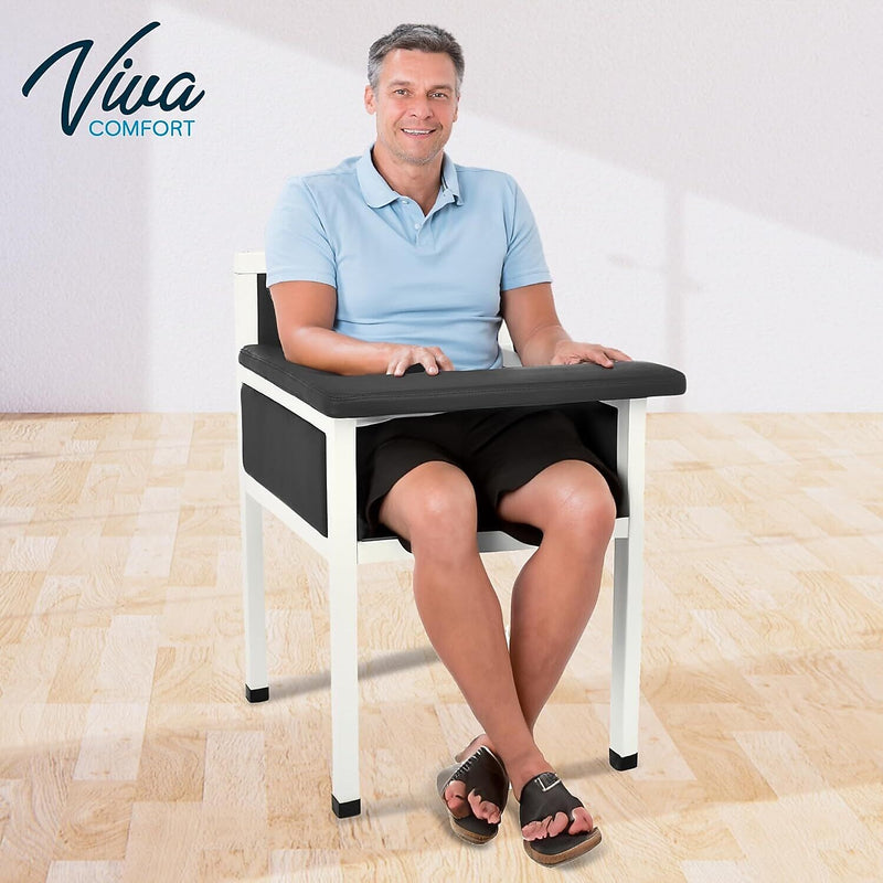 Viva Comfort Antimicrobial Phlebotomy Blood Drawing Chair, 350 lbs. Capacity, Black (ADI997-02-BLK-MK)