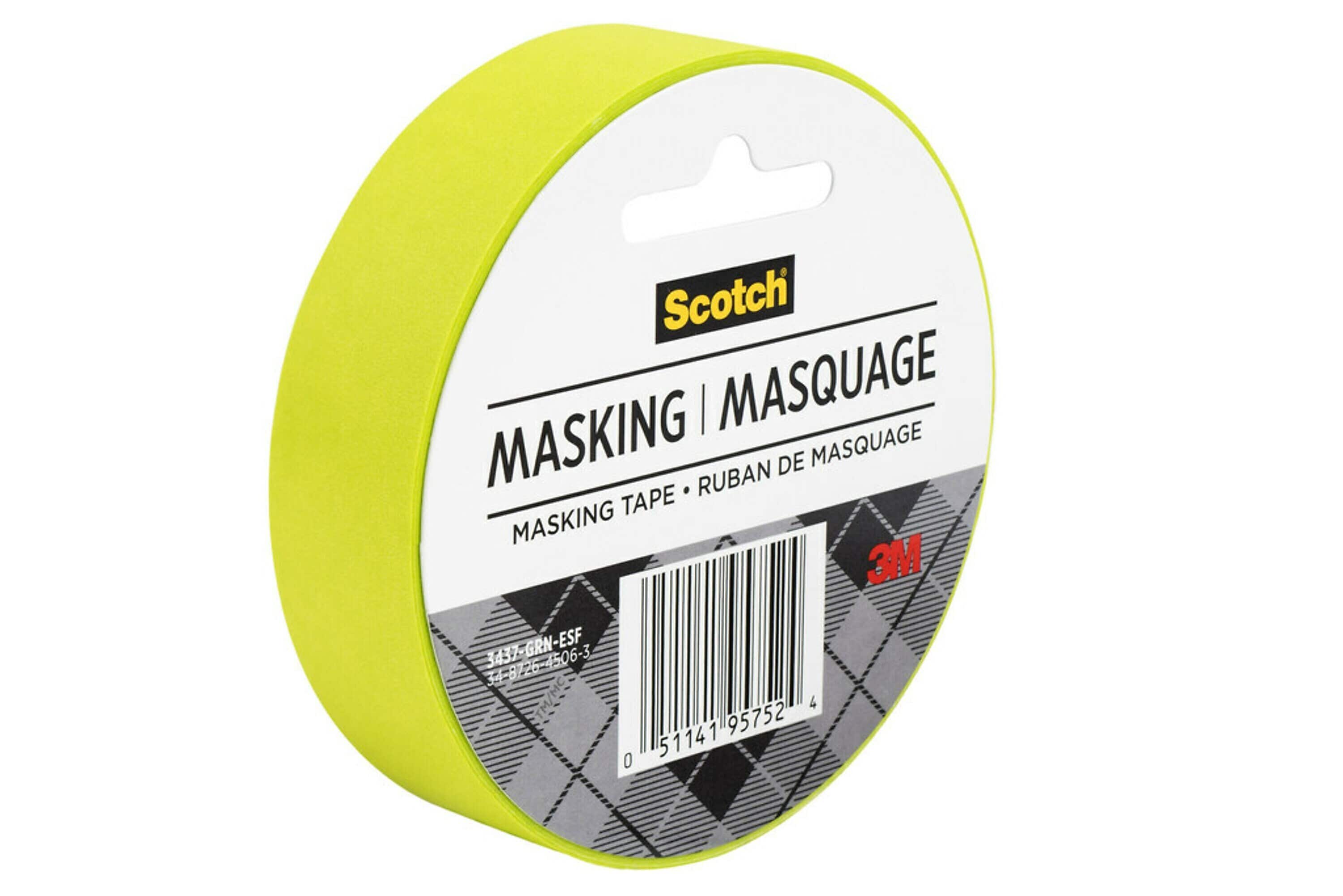 Scotch Expressions Masking Tape, 0.94" x 20 yds., Lemon Lime (3437-GRN)