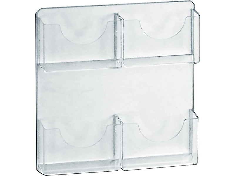 Azar Brochure Holder, 13" x 14.38", Vertical, Wall Mounted, Clear, Acrylic, 2/Pack (252090)