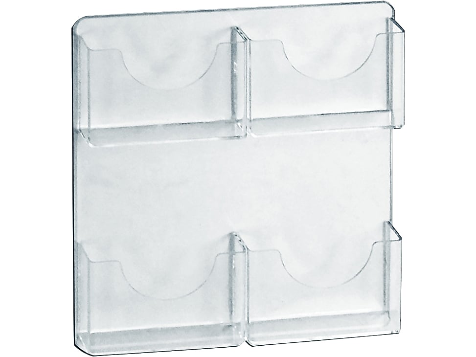Azar Brochure Holder, 13" x 14.38", Vertical, Wall Mounted, Clear, Acrylic, 2/Pack (252090)