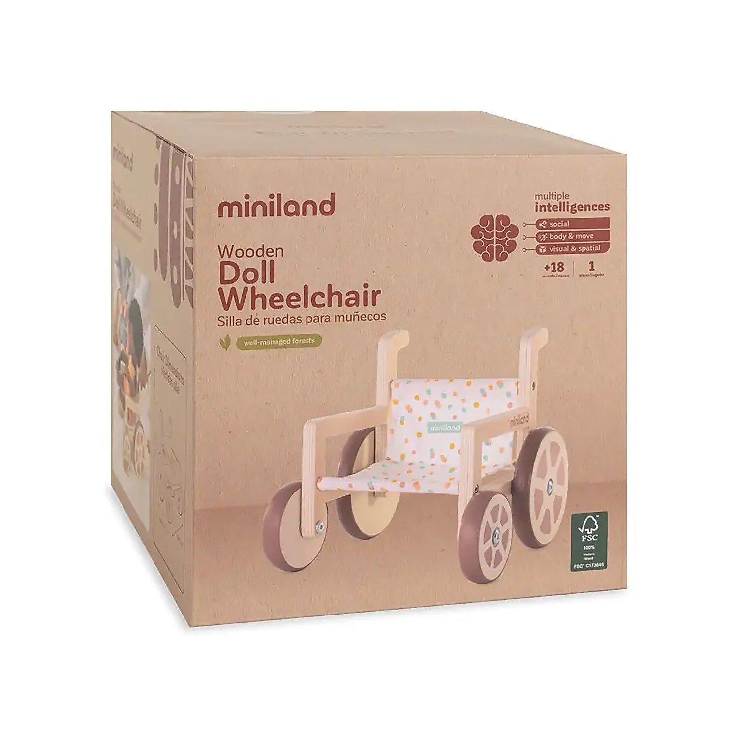 MINILAND Wooden Wheelchair Doll Accessory (MLE31183)