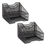 Mind Reader Metal Desk Organizer Letter Tray, Black, 2/Pack (2MESHBOX5-BLK)