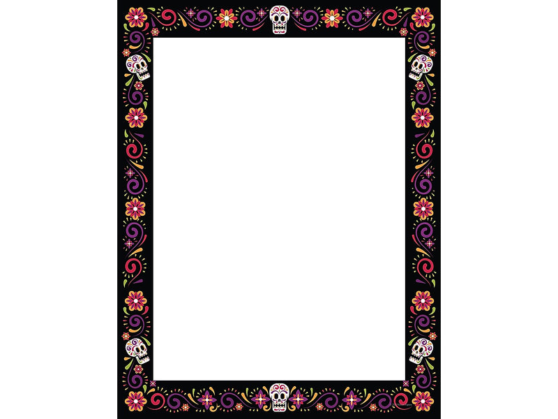 Great Papers Skulls And Flowers Holiday Letterhead, Multicolor, 50/Pack (2023038)
