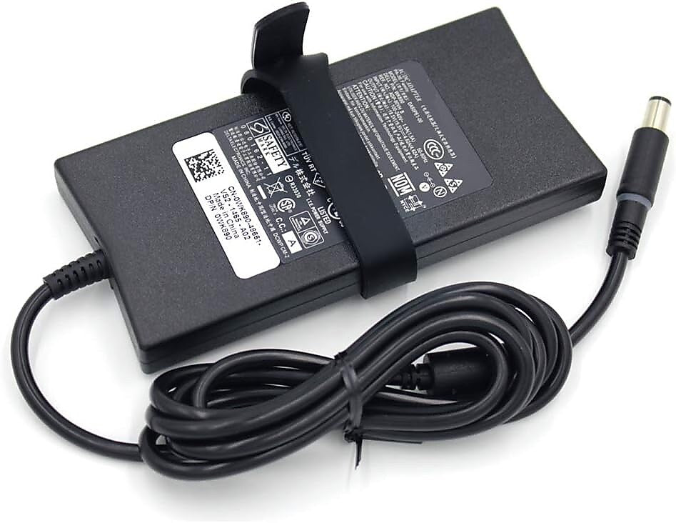 Dell Slim 90W AC Adapter for Dell Laptop, Black (0WK890)