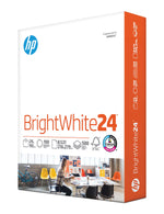 HP BrightWhite24 8.5" x 11" Inkjet Paper, 24 lbs., 100 Brightness, 500 Sheets/Ream (HPB1124)