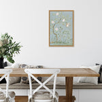 Amanti Art Spring Flower Mural II Blue by Julia Purinton Framed Canvas Wall Art Print, 16" x 23" (A42677137818)