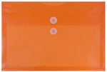 JAM Paper Premium Plastic Filing Envelope with Button & String Closure, Legal, Orange, 3/Pack (219B1ORX3)