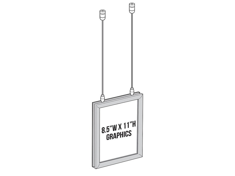 Azar Poster Holder, 10" x 12.18", Vertical, Wall Mounted, Silver, Aluminum (300408)