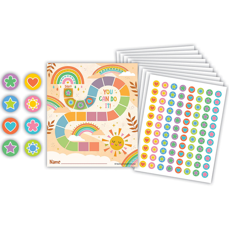 Teacher Created Resources Super Star Reward Trackers with Stickers, 5.25" x 6", Multicolored, 3 Packs/Bundle (TCR6868-3)