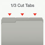 Pendaflex Heavy Duty File Folder, 1/3-Cut Tab, Assorted, Legal Size, Gray, 100/Box (1007032)