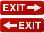 Excello Global Products Emergency Exit Indoor/Outdoor Wall Sign, 9" x 3", Red/White, 2/Pack (EGP-HD-0257)