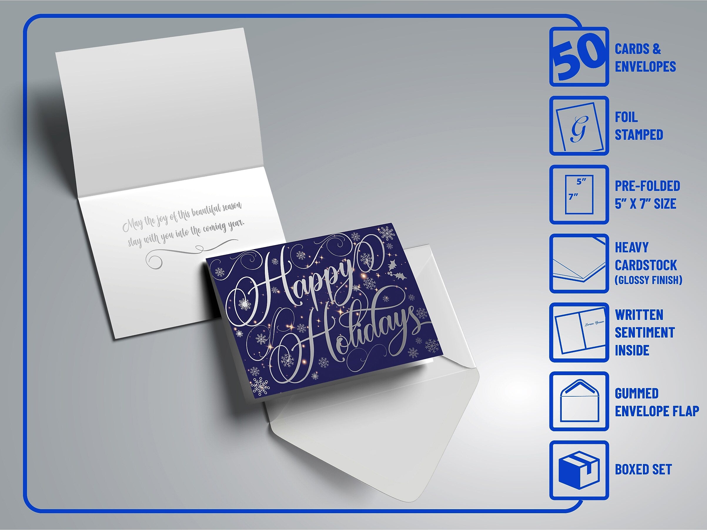 Better Office Holiday Card, 7" x 5", 50/Pack (64661-50PK)