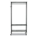 Alera Wire Garment Rack, 5 Hooks, Steel, 48" x 18" x 75", Black (GR354818BL)