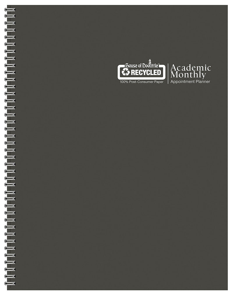 2025-2026 House of Doolittle 8.5" x 11" Academic Year Monthly Planner, Charcoal (226503-26)