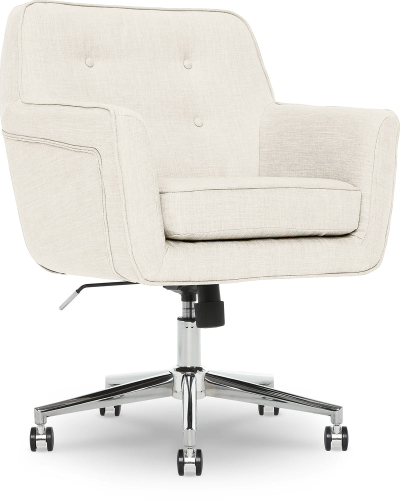 Serta Style Ashland Fabric Swivel Computer and Desk Chair, Ivory (48372)