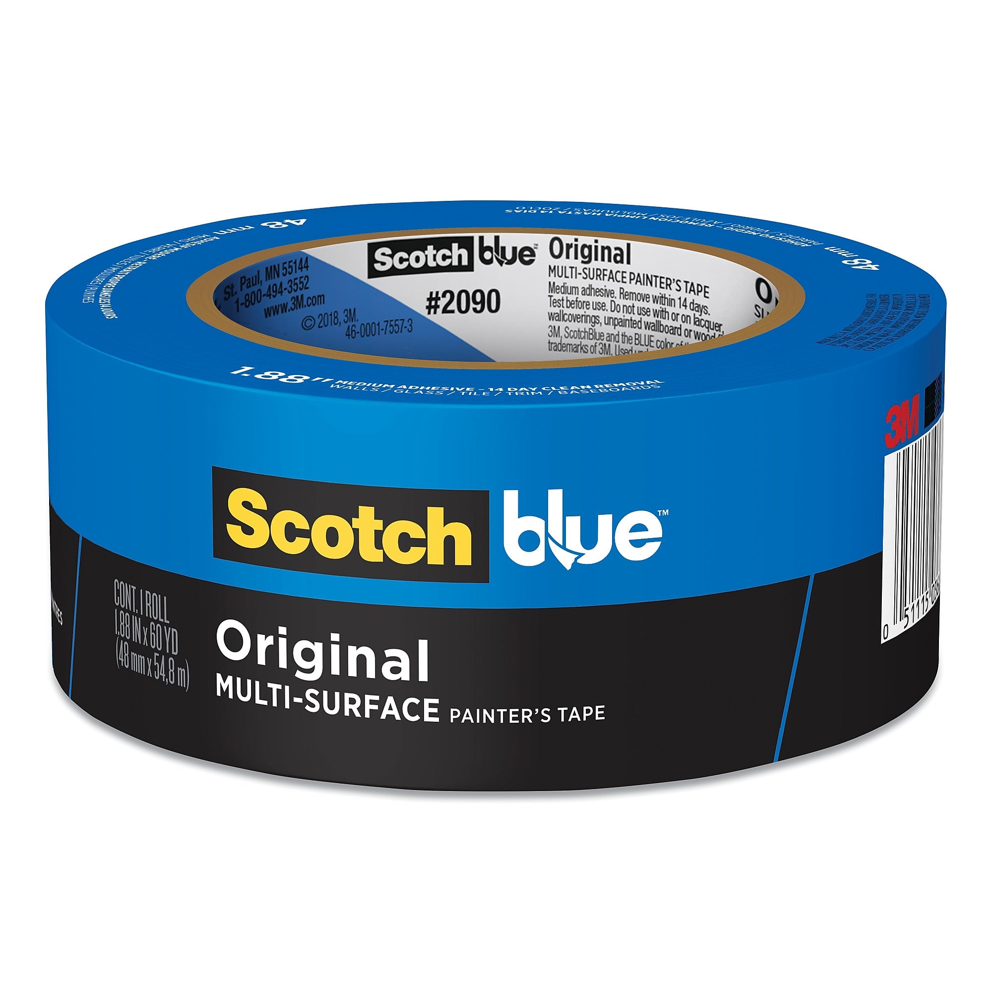 ScotchBlue™ Original Painter's Tape, 1.88 in x 60 yds, Blue, (2090-48MP)