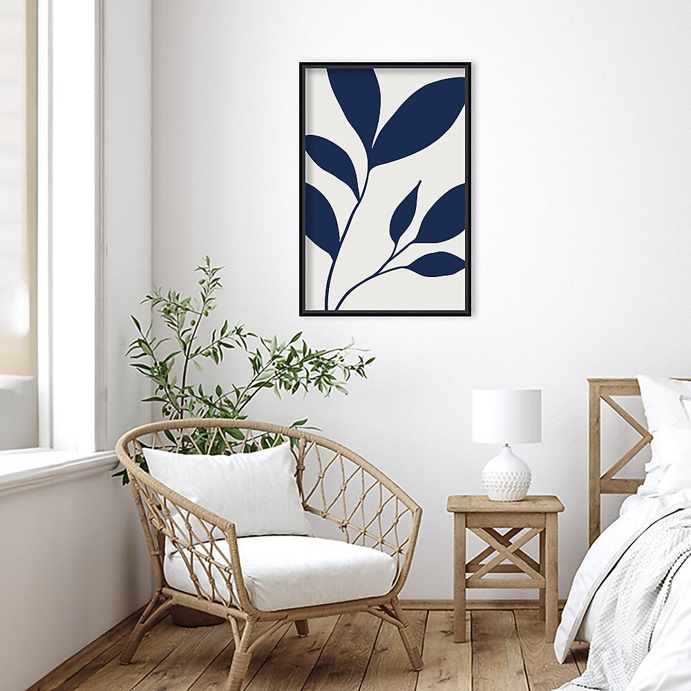 Amanti Art Modern Blue Botanical Abstract Print No 2 by The Creative Bunch Studio Wood Framed Wall Art Print, 23" x 33"