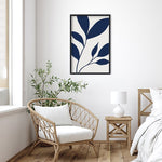 Amanti Art Modern Blue Botanical Abstract Print No 2 by The Creative Bunch Studio Wood Framed Wall Art Print, 23" x 33"