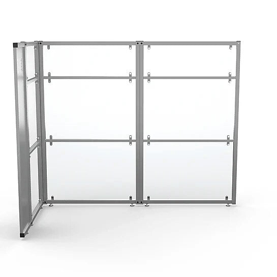 VersaDesk WorkNest 66"H x 79.5"W L-Shaped Cubicle Panel Workstation, Silver (WNCL-7248-S)