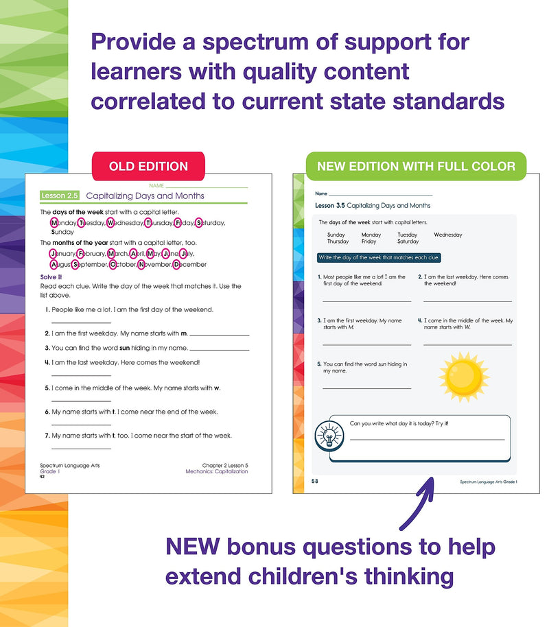 Carson-Dellosa Spectrum Language Arts Workbook, Grade 1