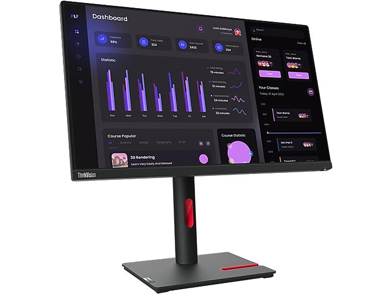 Lenovo ThinkVision T24i-30 23.8" 60 Hz LED Monitor, Black (63CFMAR1US)