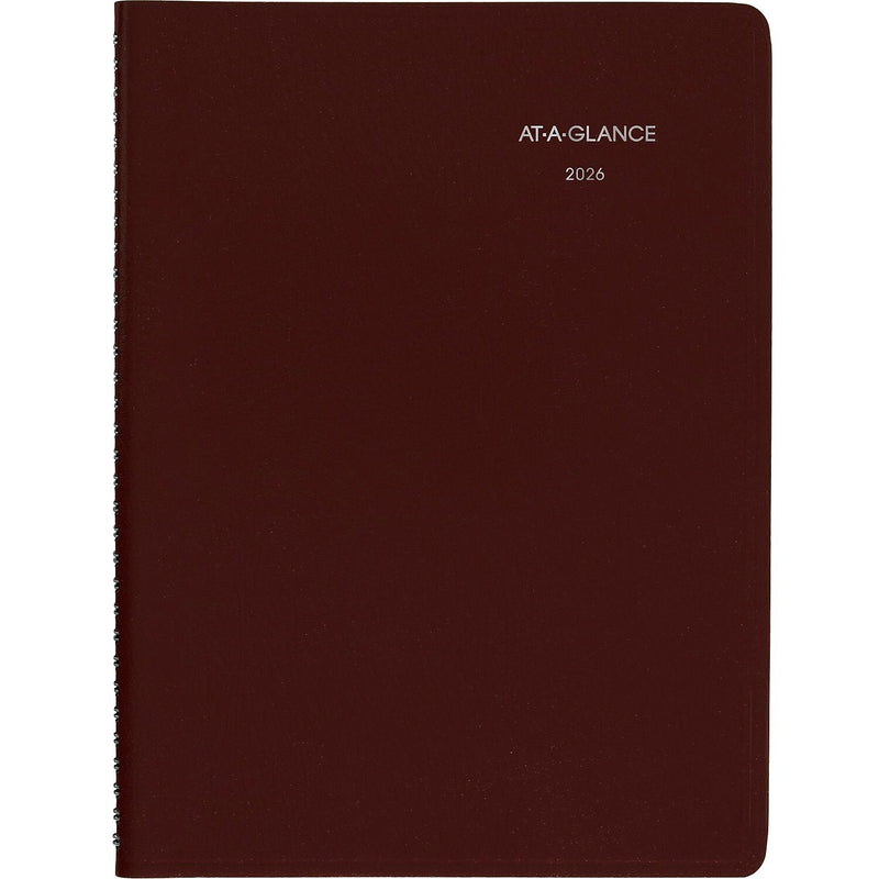 2026 AT-A-GLANCE DayMinder 8" x 11" Weekly Appointment Book, Faux Leather Cover, Burgundy (G520-14-26)