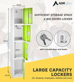 AdirOffice 72"H 4-Tier Green Storage Locker (ADI629-204-GRN-DL)