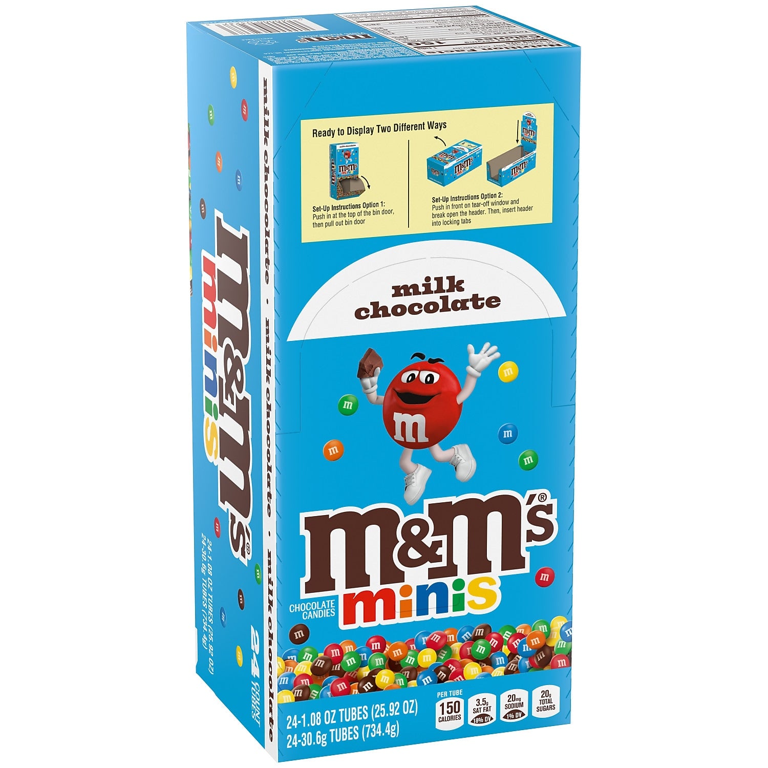 M&M's Minis Milk Chocolate Pieces, 1.08 oz., 24/Box (Package May Vary) (209-00061)