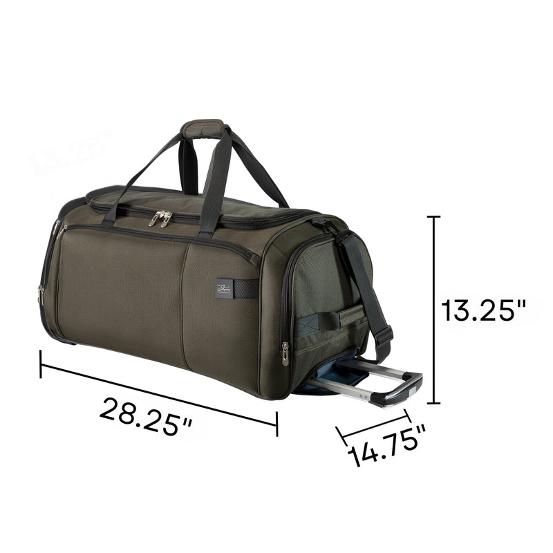 Skyway Luggage Sigma 7.0 28" Polyester Telescoping Travel Duffel with Wheels, Pine (177-28-305-RDF)