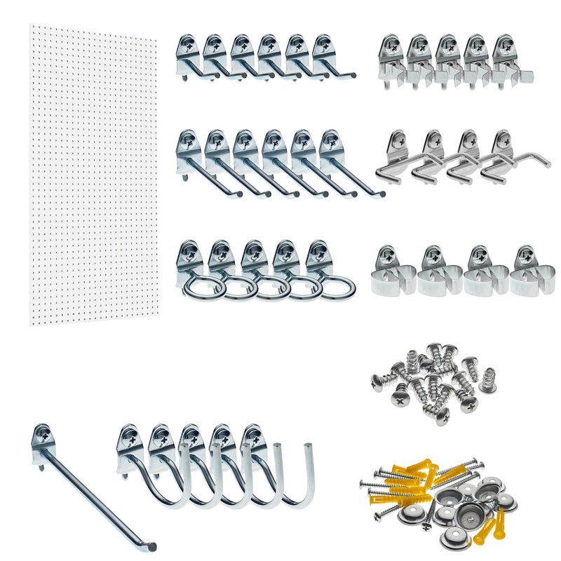 Triton Products White Polypropylene Pegboard with 36 pc. DuraHook Assortment (DB-36WH-Kit)