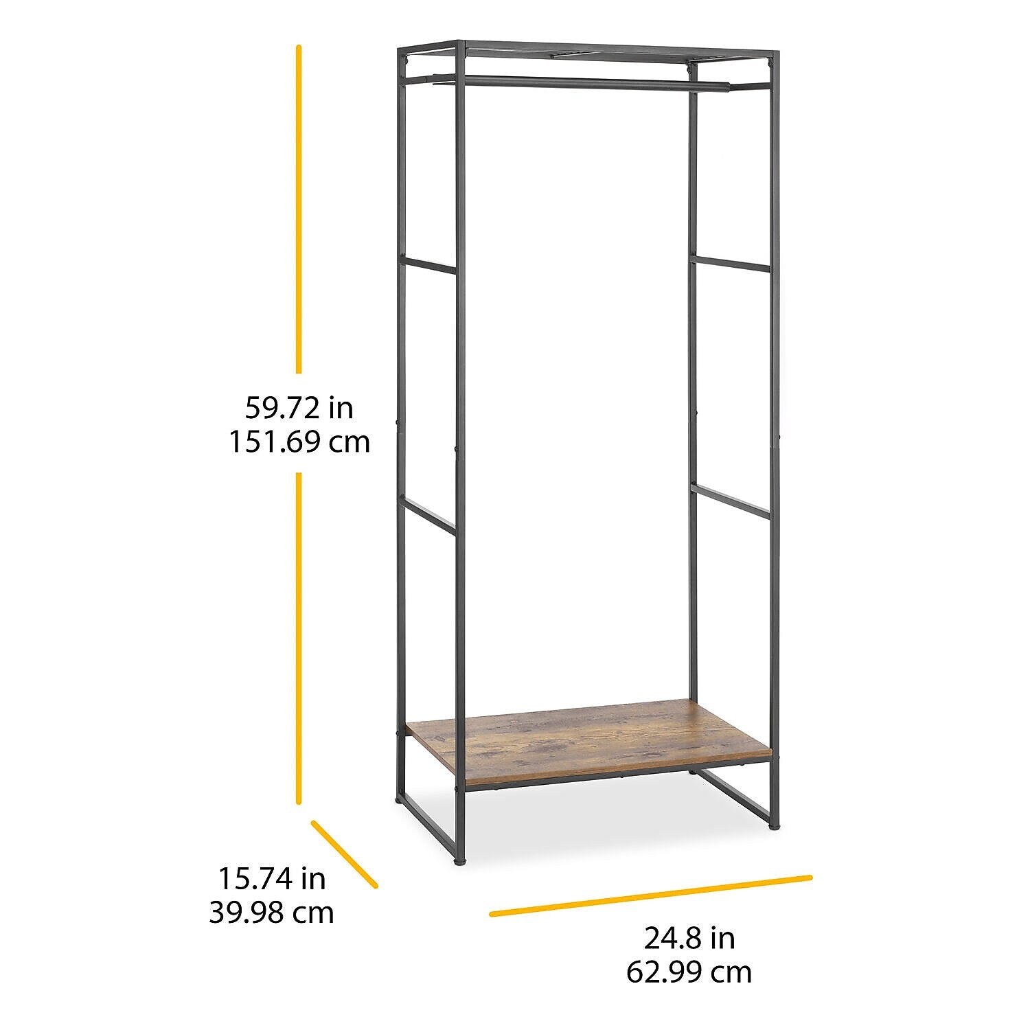 Whitmor 59.72" x 24.8" Garment Rack, Black (6764-11413)