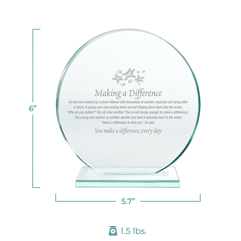 Baudville Jade Character Trophy, 6" x 5.7", Clear (1375285MTD31)