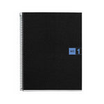 Miquelrius 1-Subject Notebook, 8.5" x 11", Graph-Ruled, 80 Sheets, Black/Blue, 10/Carton (49423CS)