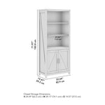 Bush Furniture Knoxville 72"H 5-Shelf Bookcase with Doors, Reclaimed Pine (CGB132RCP-03)