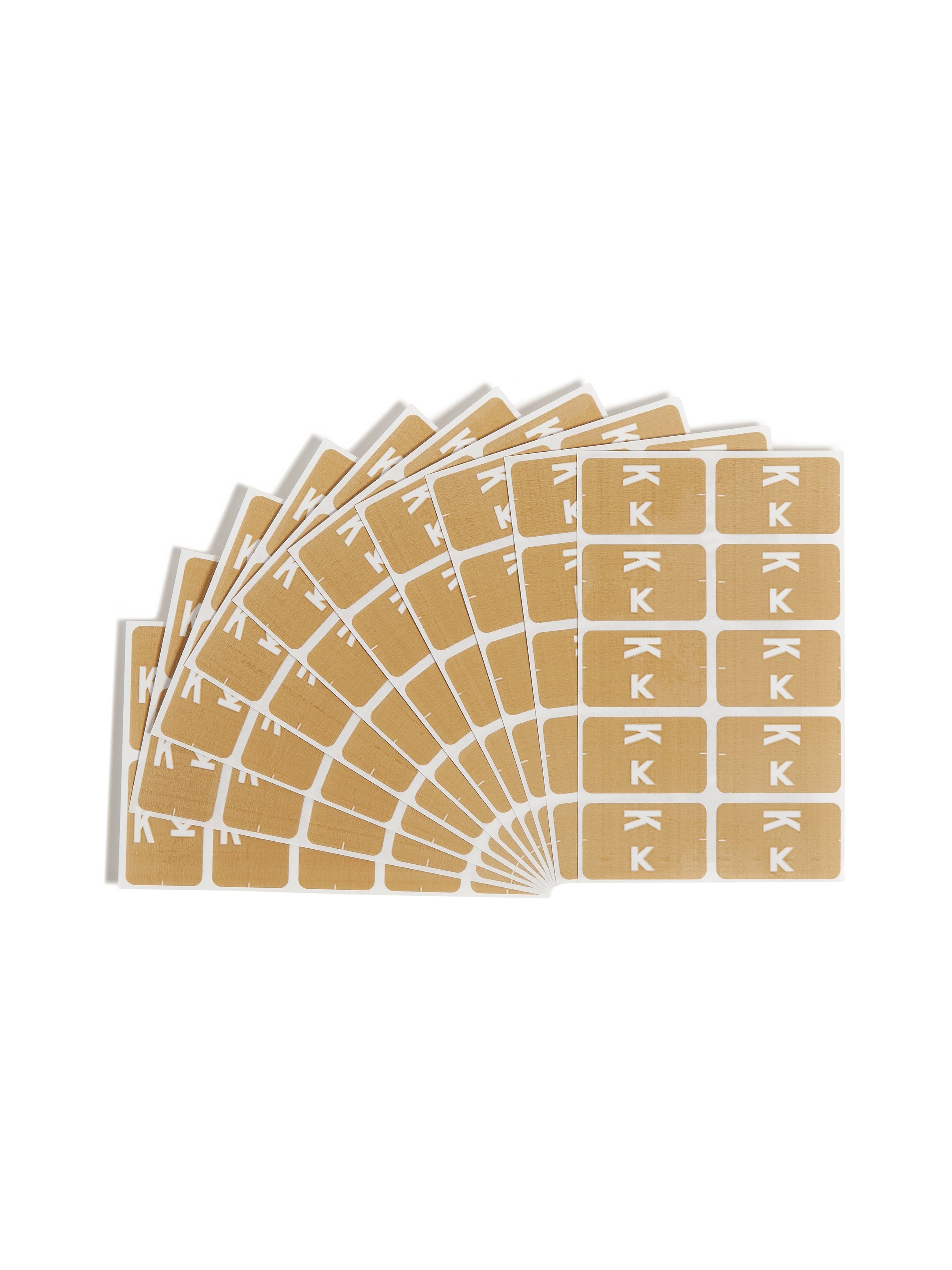 Smead AlphaZ ACCS Color-Coded Alphabetic Labels, K, Light Brown, 100/Pack (67181)