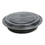 GEN Food Container with Lid, 48 oz, 8.85 x 8.85 x 2.24, Black/Clear, Plastic, 150/Carton