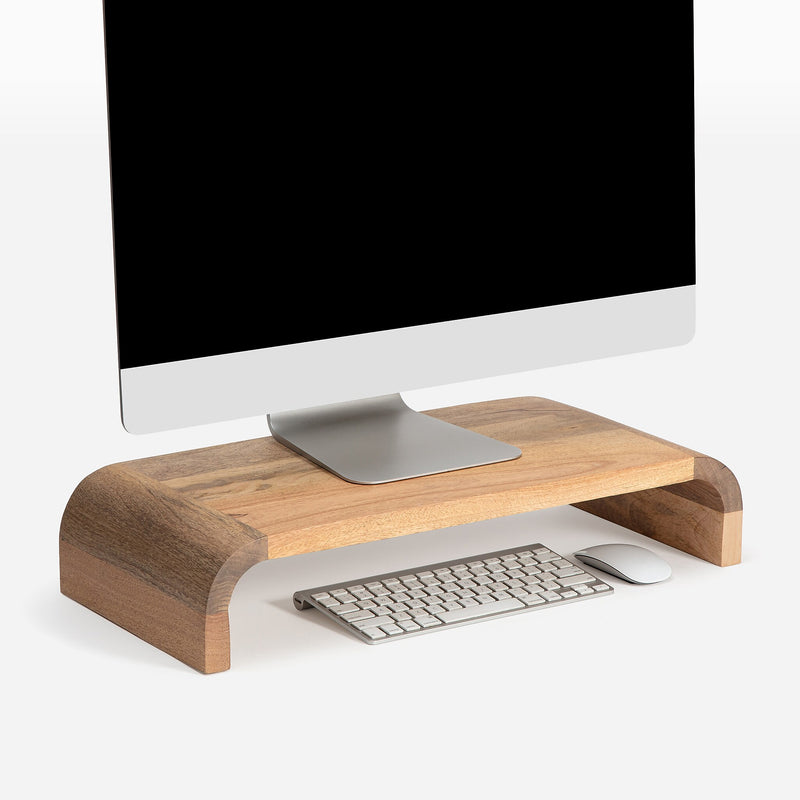 Anji Mountain Mango Wood Monitor Stand, Up to 32" Monitor, Natural (MS-CRV-MNG)