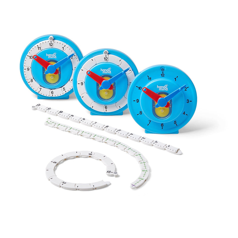 Hand2Mind NumberLine Clock: Deluxe Set of 6 (HTM93410)