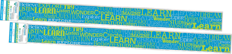 Barker Creek Double-Sided Border with Motivational Words, 35" x 3", Word Wall Learn, 24/Pack (BC3674)