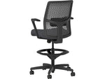 HON Ignition 2.0 ReActiv Back Vinyl Task Stool with Footrest and Lumbar Support, Black  (HITSRA.S0.F.H.0S.SX23.BL.SB.T)