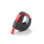 DYMO Embossing 520102 Label Maker Tape, 3/8" x 12', White on Red (520102)
